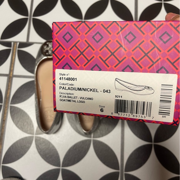 Tory Burch Reva Metallic Ballet Flat, Palladium (Nickel) - Picture 4 of 6